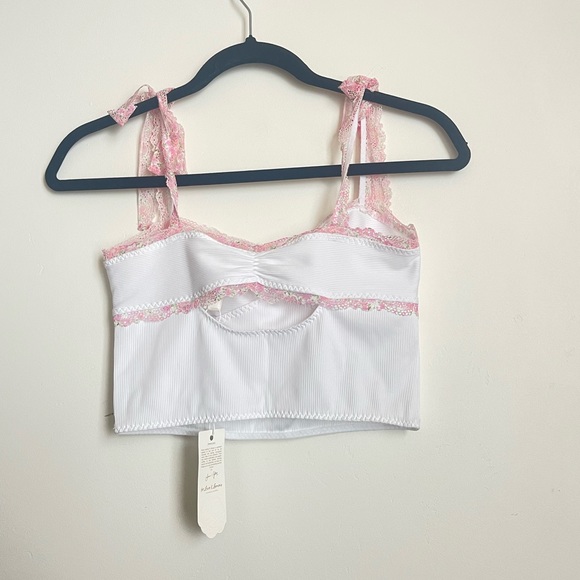 For Love & Lemons Hailey Rib Top Size Medium - Picture 7 of 10